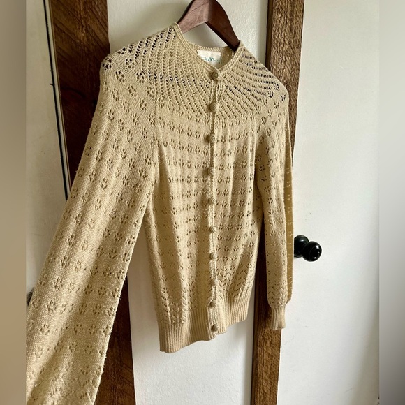 Vintage DeMura Knit Button Up Cardigan Women’s Small Boho Grandma Hand Made USA - Picture 8 of 8